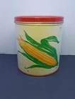 Vintage Queens Anne Giant Candy Corn Tin Can Advertising Storage Bin Halloween