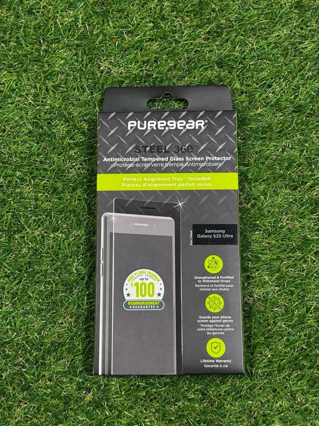 PureGear Steel 360 Antimicrobial Tempered Glass Screen Protector for Samsung Gal