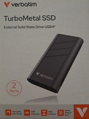 2TB Verbatim TurboMetal Portable SSD Lesen/Schreiben bis 3700/3600 MB/s USB 4.0