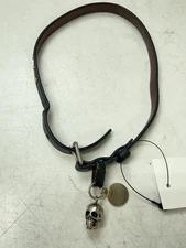 Alexander McQueen Necklace Choker Skull Black Leather