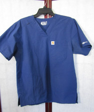 Carhartt Modern Fit Navy Blue Pullover V-Neck Women's Short Sleeve Scrub Top M