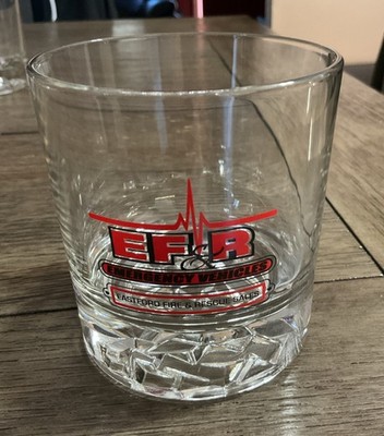 Vintage Eastford  (CT) Fire And Rescue Sales Cocktail Glasses Set Of 4 Rare!!