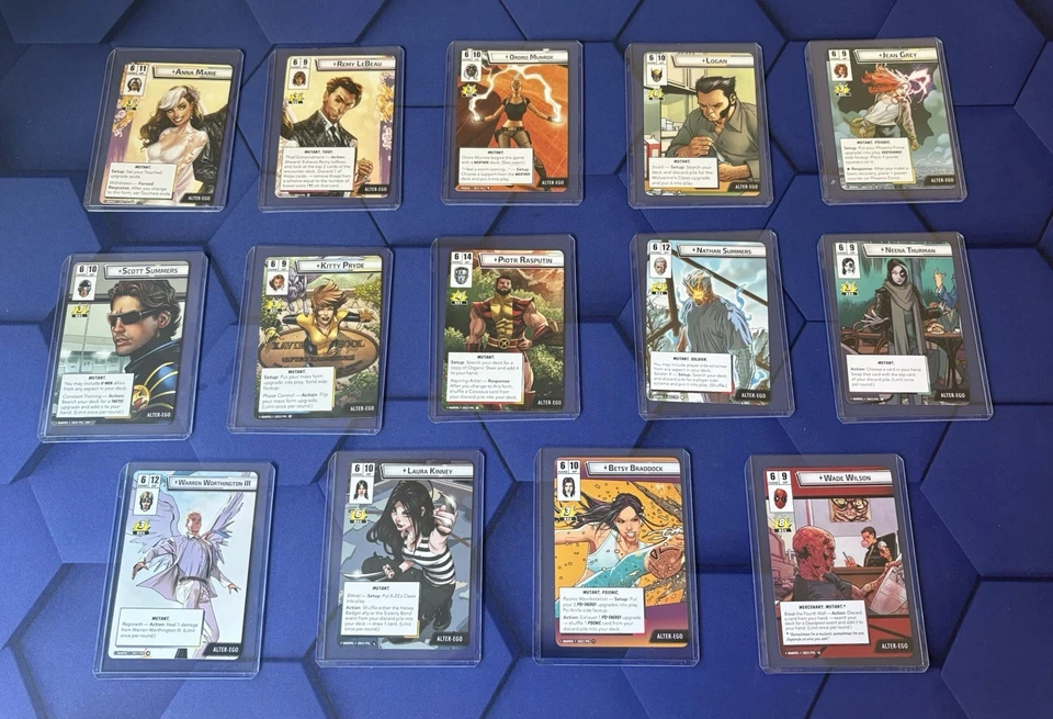 Marvel Champions Alt Art promo x14 all X-Men & X-Force OOP Identity mutant cards - Image 2 of 2