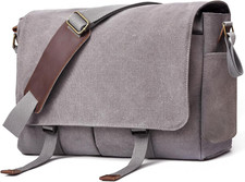 Messenger Bag For Men Canvas Laptop Bag Unisex Retro 14-15.6 Inch Casual