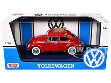 1966 Volkswagen Classic Beetle Red Wrack 124 Diecast Car By Motormax 79559