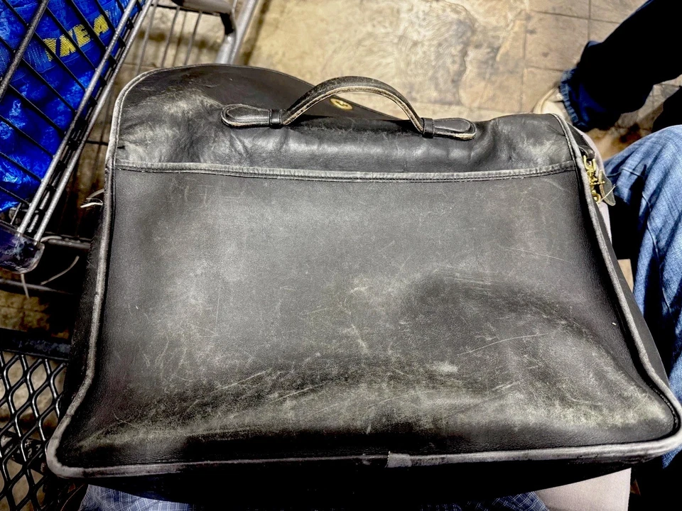 Vintage Coach 5265 Black Leather Briefcase Messenger Bag – Made in USA, 1995 - Image 3 of 4