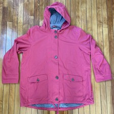 J Jill Pink Hooded Lined Jacket Size XL Medium Weight Cotton Barn Style