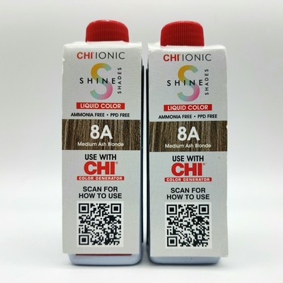 Chi Ionic Shine Shades Liquid Hair Color 3 Oz 8A M3dium Ash Blonde X2