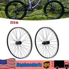 27.5" Quick Release Front Rear Wheels Black Wheels Mountain Bike MTB Wheelset US
