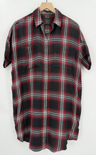 Madewell Dress Womens Medium Red Black Plaid Button Up Holiday Christmas
