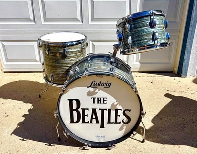 Ludwig Drums Vintage 1965 Bass Rack Floor Tom Blue/Black Oyster Ringo Beatles 