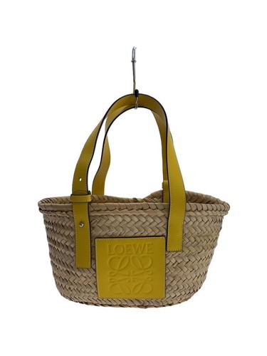 LOEWE tote bag basket raffia yellow Used