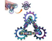 "Infinity Gear Fidget Toy, Solid Metal Never Ending Flippy Novelty Kinetic Desk