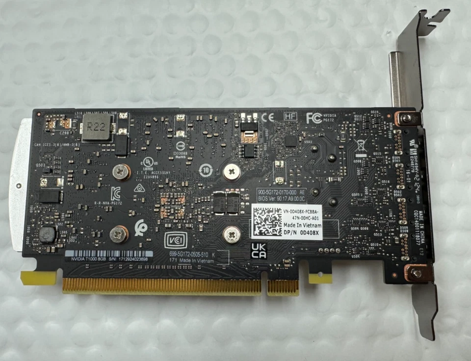 Nvidia Dell T1000 8GB GPU Graphics Video Card - Long Bracket  - DP/N: 0D408X - Image 4 of 4