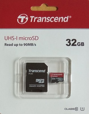 32GB microSDHC Speicherkarte Transcend - TS32GUSDU1 - EAN 0760557824985