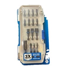 HART 15 Piece Impact Driver Bit Set W/ Storage Case, Magnetic Bit Holder- New