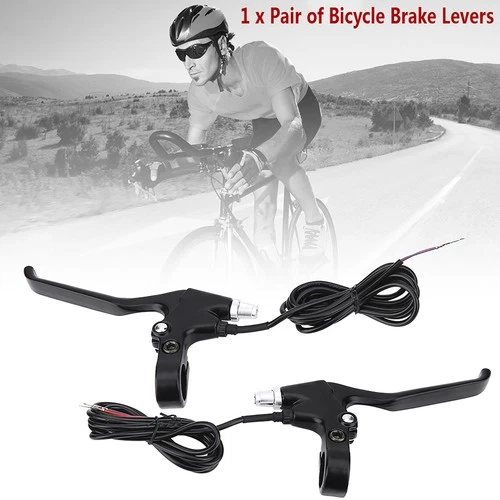 Black Electric Bicycle Brake Levers 66.9in Cable for Mountain Road E-Bike