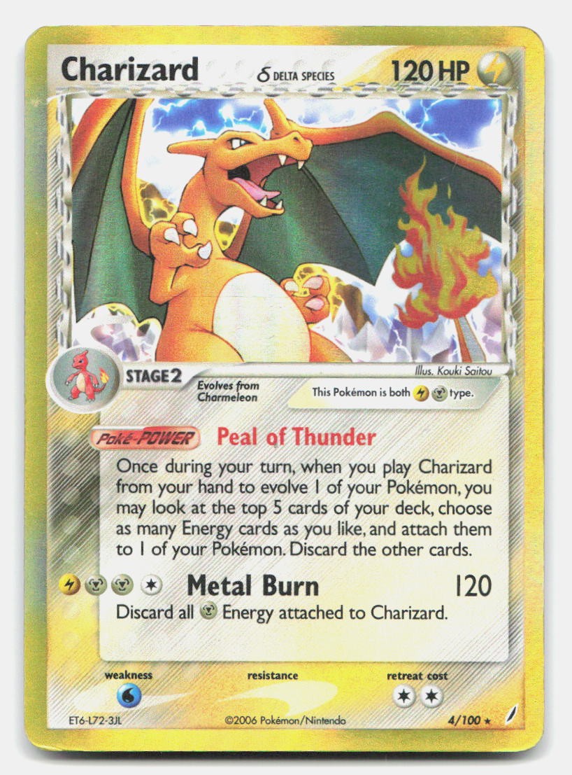 Charizard 4/100 Holo Rare Crystal Guardians Pokemon LP