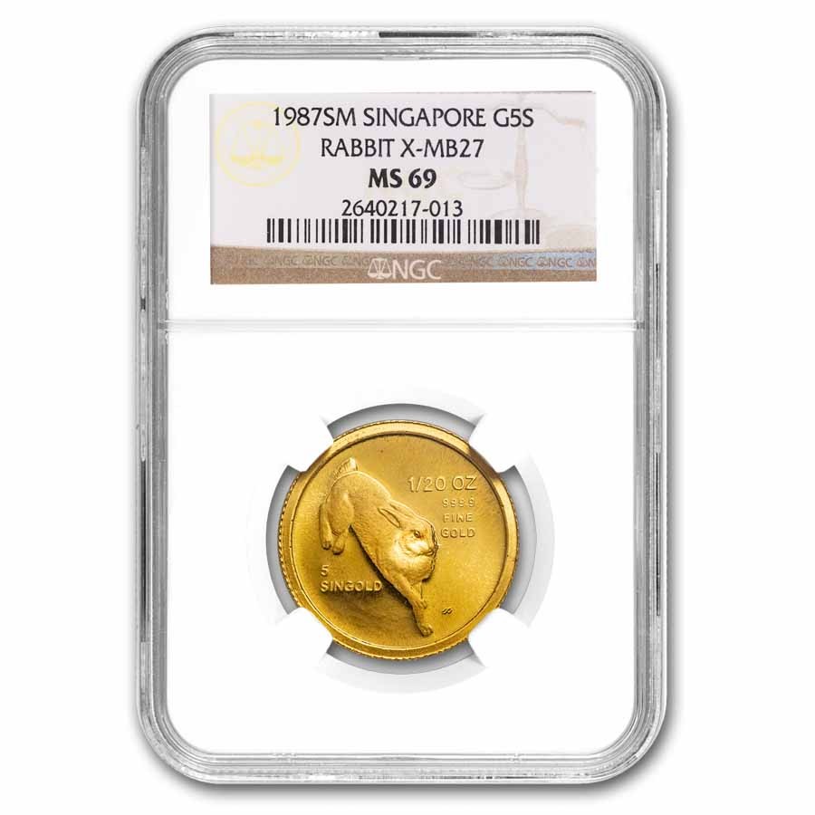 1987 Singapore 1/20 oz Gold 5 Singold Rabbit MS-69 NGC | eBay
