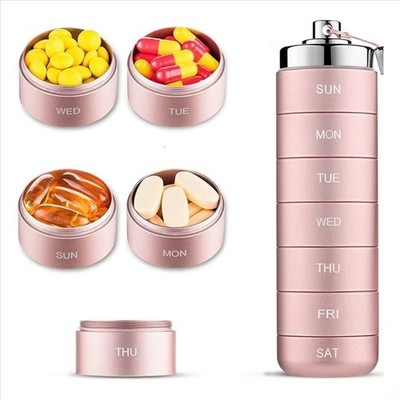 7 Tage Pillenhalter Organizer Tragbar Pillenbehälter Etui Tasche Box Wasserdicht