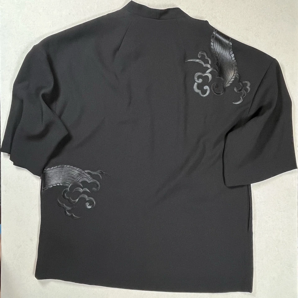 Nueva Chaqueta Blazer Natori Para Mujer Negra con Apliques de Dragón Abierta Manga Corta Talla XL Foto 2 de 4