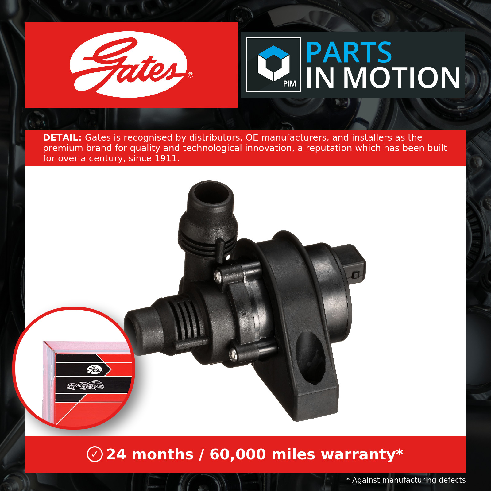 Electric Water Pump fits BMW X6 E71, F16 3.0D 08 to 19 Gates 64116951549 6951549 - Image 7