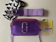 NWT Marc Jacobs Jelly Snapshot Bag Purse Wisteria Clear Purple Translucent Logo