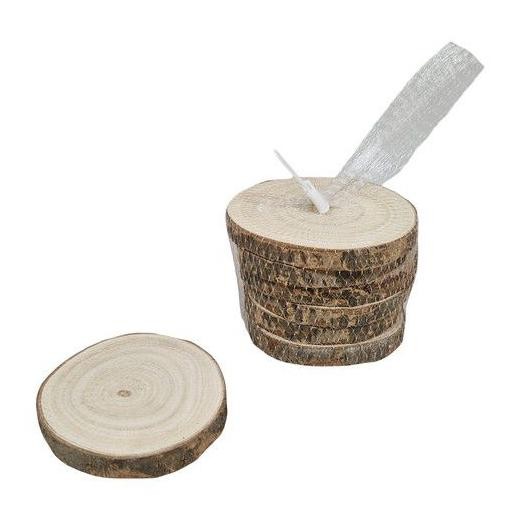 Round Paulownia Tree Bark Slices ± 10cm 6pcs
