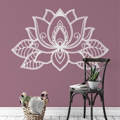 Wandtattoo Mandala einfache Lotusblume