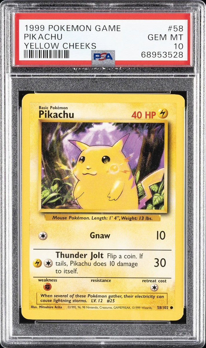 Pokémon TCG Base Set Pikachu Grade 10 Individual Collectible Card