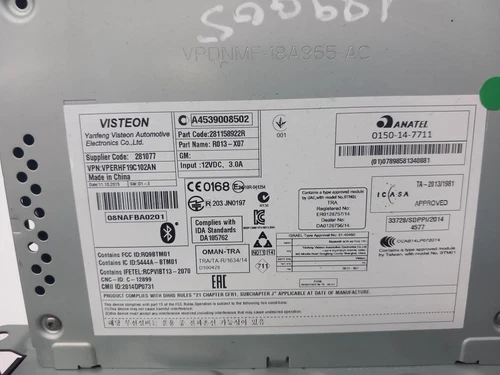 A4539008502 Sistema Audio/Radio Cd para SMART FORFOUR 2017 1015560 - Imagen 3 de 10