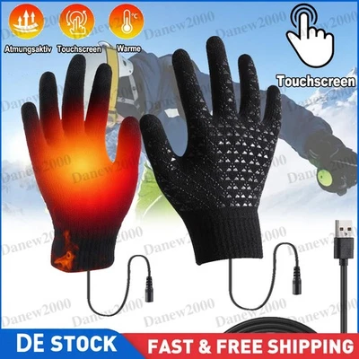 MARKENLOS Beheizte Handschuhe Elektrische USB Thermo Heizhandschuhe Touchscreen Ski Winter
