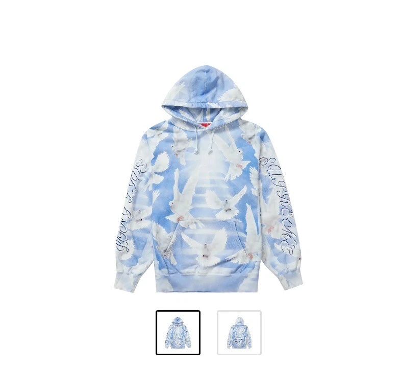 Sweat à capuche Supreme Doves SS22 bleu moyen neuf