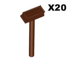 Lego ® Lot 20 Accessoire Minifig Outils Tools Balai Pushbroom Red Brown 3836 NEW
