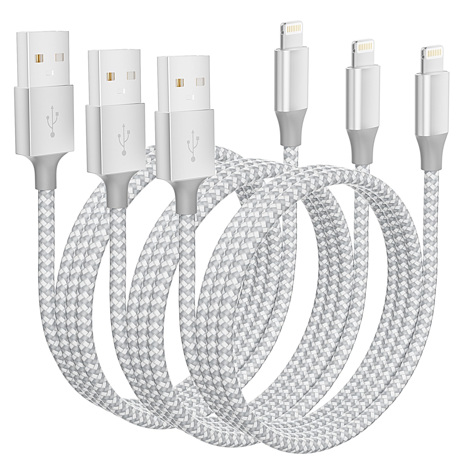 iPhone Charger [Apple MFi Certified] 3Pack 10FT Long Lightning Cable Fast Cha...
