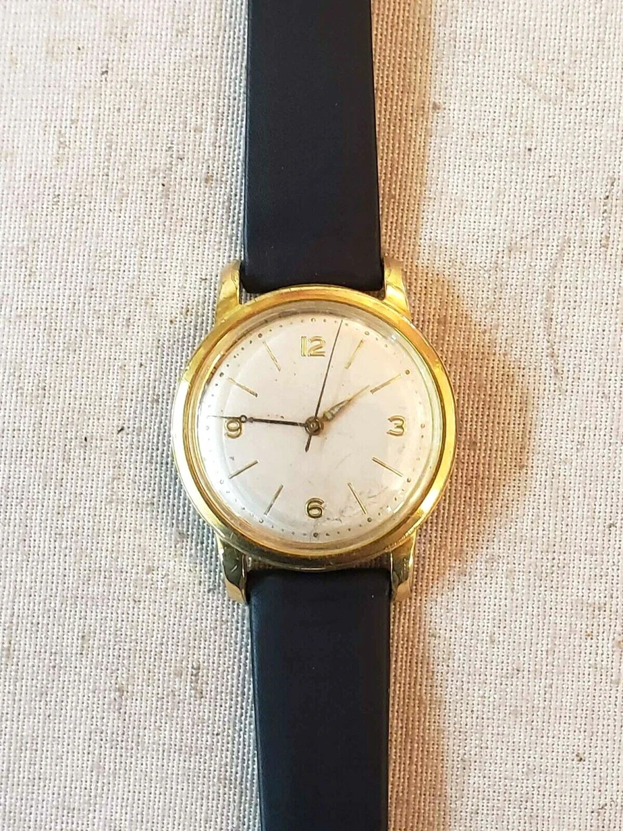 ED HEUER CO. HEUER GOLD PLATED AUTOMATIC MENS WATCH 17J CAL 1361N RUNS C401