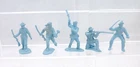5 Vintage Marx Alamo Play Set Figures 1 Davy Crockett. Baby Blue Color Toy