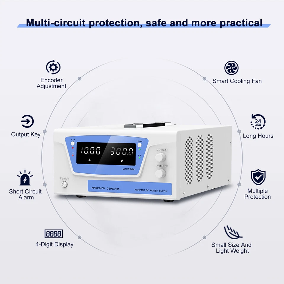 DC 0-5A 300V 1500W High power Lab Adjustable Power Supply Variable Bench Source - Image 2 of 4