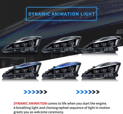 VLAND LED Headlights For 2006-2013 Lexus IS250 IS350 ISF W/Startup Animation US - Picture 4 of 14