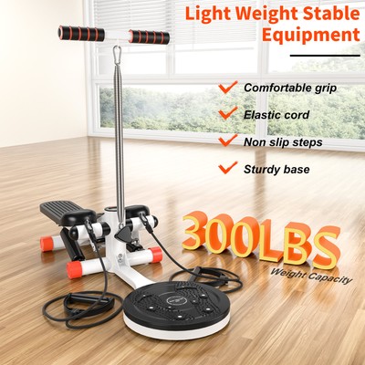 Mini Stepper Step Machine w/Resistance Bands LCD Monitor 150KG Weight Capacity 