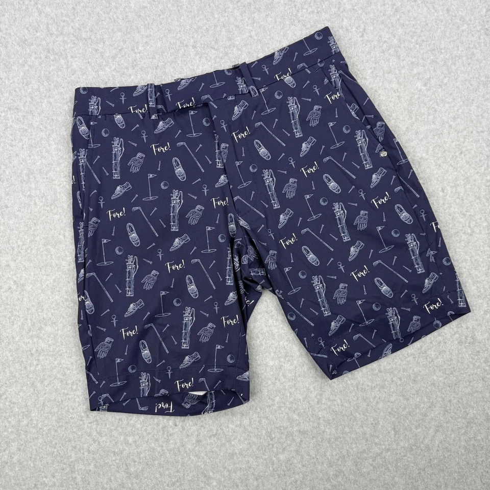 Ralph Lauren RLX Shorts Mens 29 Blue Slim Fit Performance Golf All Over Print - Image 2 of 4