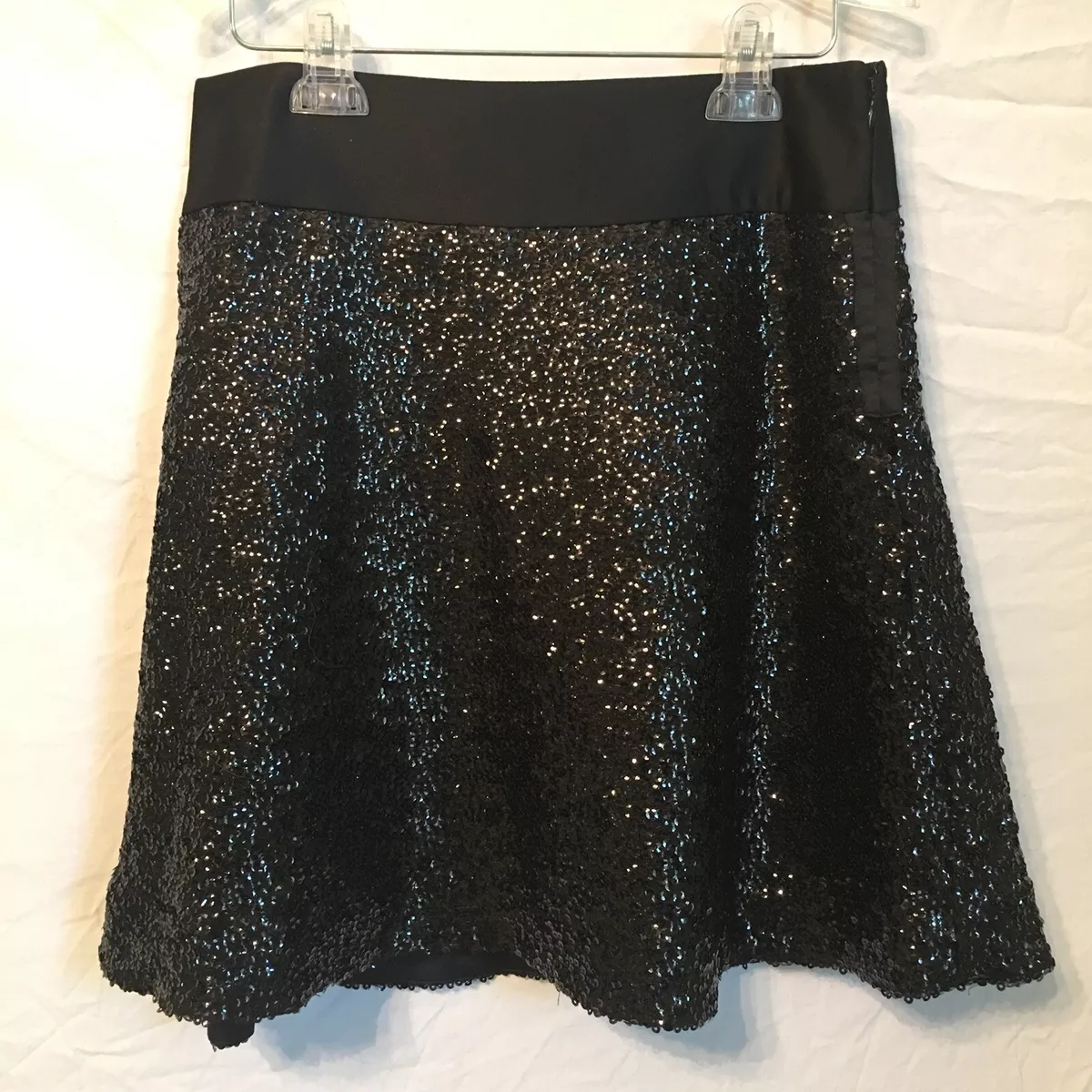 Black sequin 2025 flare skirt