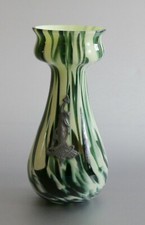 Hyazinthen Vase, WMF mit Zinnapplikation,Höhe ca. 21cm, Gewicht ca. 700g, ~ 1950