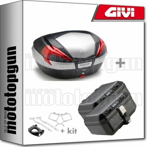 Top cases noirs GIVI pour motocyclette