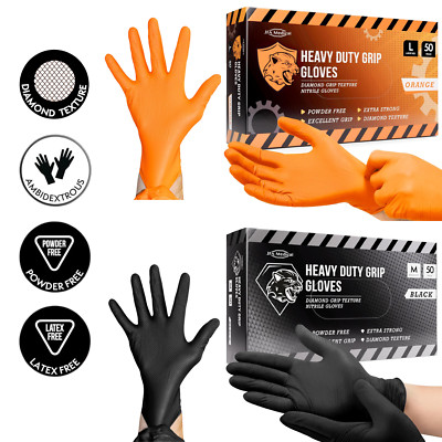 Robuste dicke Nitrilhandschuhe Diamantgriff - Mechaniker, Tattoo, Industrie 8,5 g