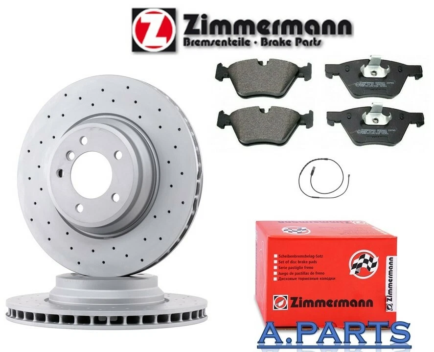 ZIMMERMANN BREMSENSATZ KOMPLETT Ø345mm GELOCHT HINTEN WK BMW E70 F15 F85 E71 F16 - Bild 1 von 1