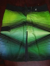 HURLEY PHANTOM Board Shorts Mens SIZE 29 Green Swim Trunks Surf Beach Geometric