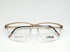 SILHOUETTE Lite Arcs 5549/75 7530 Matte Gold 56mm Semi-Rimless Eyeglasses