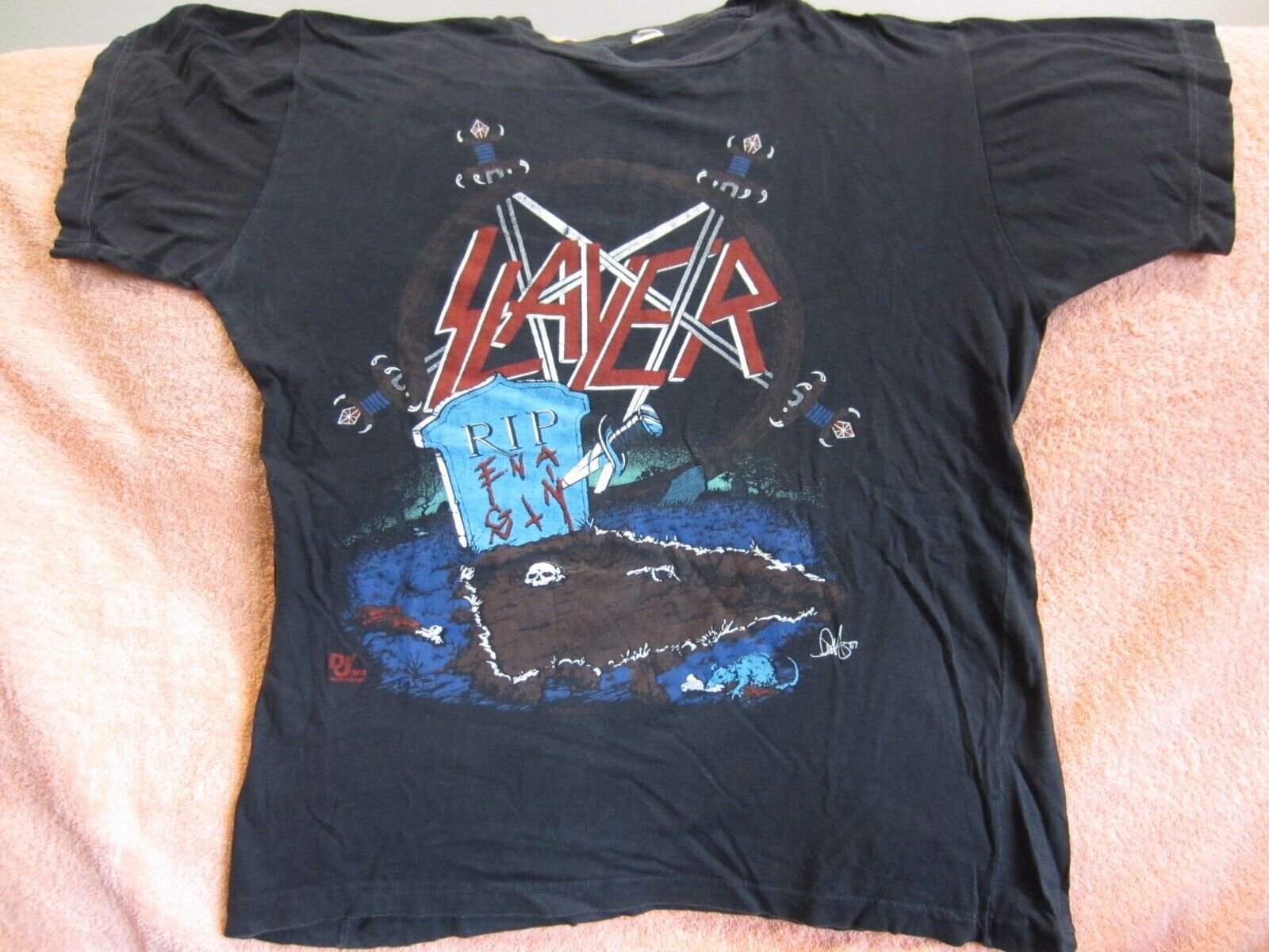 Vintage SLAYER Concert Shirt 1987 Reign In Blood Metal Rock Tour Band Shirt  Rare