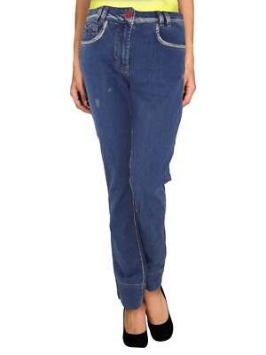 Just Roberto Cavalli Jeans Donna Blu Denim Dritto Straight I 39 40 W 25 26 Small